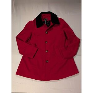 Lauren Ralph Lauren Women Small Equestrian Red Corduroy Collar Button Up Jacket